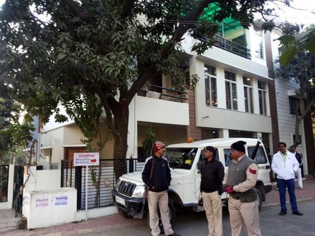 The house of RTO employee Arun Singh at Annapurna Nagar in Indore on Monday. (Arun Mondhe/HT photo) The house of RTO employee Arun Singh at Annapurna Nagar in Indore on Monday. (Arun Mondhe/HT photo)