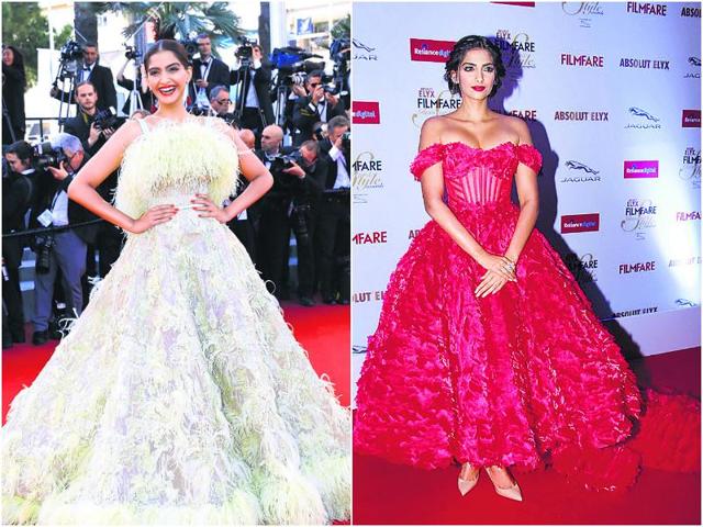 The ultra-stylish Sonam Kapoor’s love for all things fashionable is common knowledge. While her nifty red-carpet looks always make headlines, her affinity with voluminous gowns was quite apparent this year. The ultra-stylish Sonam Kapoor’s love for all things fashionable is common knowledge. While her nifty red-carpet looks always make headlines, her affinity with voluminous gowns was quite apparent this year.