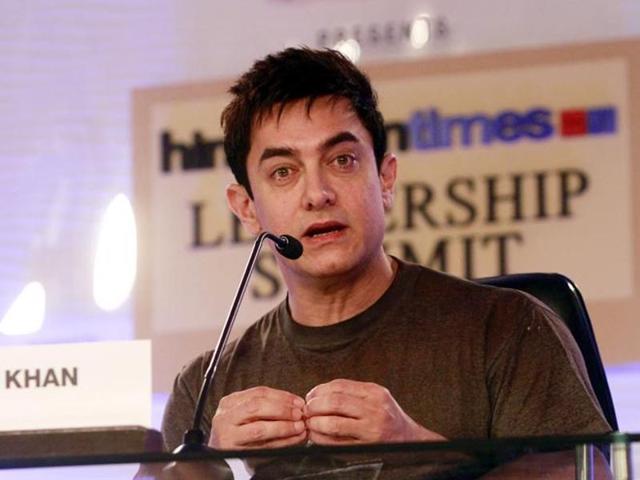 Aamir Khan at HT Leadership Summit 2014. (HT) Aamir Khan at HT Leadership Summit 2014. (HT)