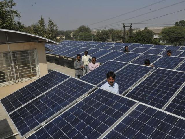 The Madhya Pradesh government notification on rooftop solar power projects policy for individual households on net metering system basis is expected in January, 2016. (Arun Mondhe/HT file photo) The Madhya Pradesh government notification on rooftop solar power projects policy for individual households on net metering system basis is expected in January, 2016. (Arun Mondhe/HT file photo)