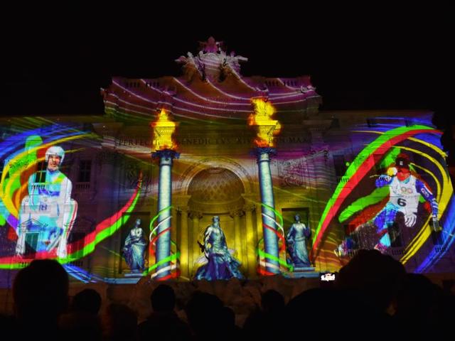 Images are projected on the 18th-century Baroque-style Trevi fountain to promote Rome's candidacy for the 2024 Olympic Games, on December 18 in Rome. The cities in the bid to host the 2024 Olympics are Budapest, Hamburg, Los Angeles, Paris and Rome. (AFP)