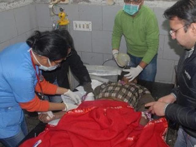 The injured were immediately referred to hospitals in Amritsar after the accident. (HT Photo) The injured were immediately referred to hospitals in Amritsar after the accident. (HT Photo)