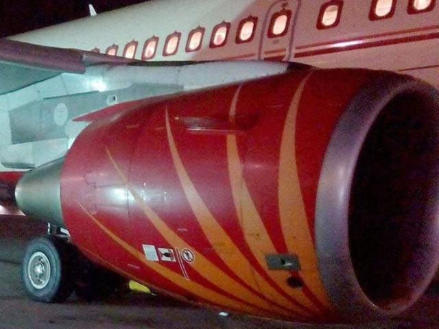 An Air India Express flight to Dubai was halted seconds before take-off as the flight crew spotted a stray dog on the runway on Wednesday(PTI) An Air India Express flight to Dubai was halted seconds before take-off as the flight crew spotted a stray dog on the runway on Wednesday(PTI)