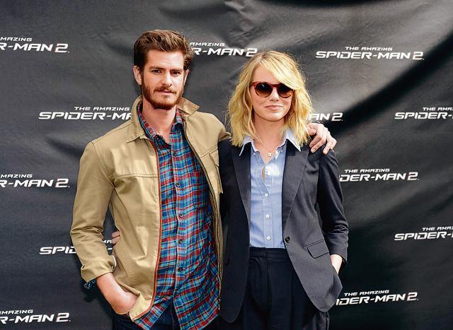The two met on the sets of The Amazing Spiderman. (REUTERS)