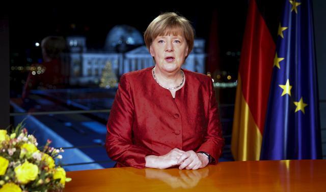 German Chancellor Angela Merkel recording her New Year's speech at the chancellery in Berlin, Germany, on Wednesday. Germany has taken in the most number of refugee migrants fleeing their turmoiled homelands, causing a major dip in her approval ratings while a new anti-immigrant party has risen in a recent poll. Germans fear the country will buckle under the pressure of the sudden population influx. (AP) German Chancellor Angela Merkel recording her New Year's speech at the chancellery in Berlin, Germany, on Wednesday. Germany has taken in the most number of refugee migrants fleeing their turmoiled homelands, causing a major dip in her approval ratings while a new anti-immigrant party has risen in a recent poll. Germans fear the country will buckle under the pressure of the sudden population influx. (AP)