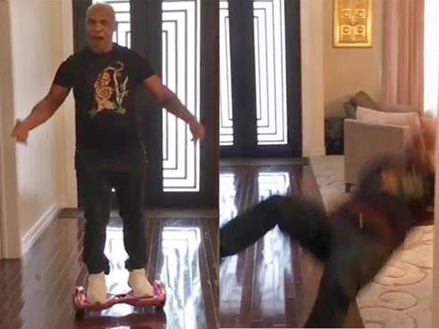 Watch | The moment Mike Tyson falls off his hoverboard | Hindustan Times