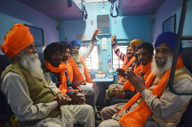 Most of the pilgrims on board were Akali leaders. (Sameer Sehgal/HT Photo) Most of the pilgrims on board were Akali leaders. (Sameer Sehgal/HT Photo)