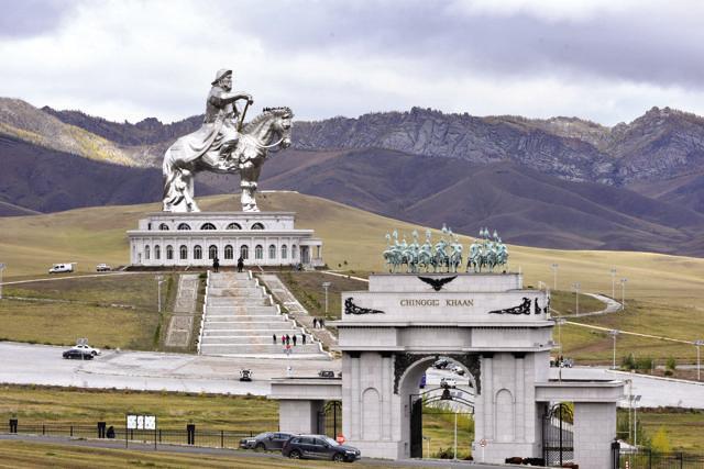 At the Genghis Khan monument, 50km outside of Ulaanbaatar in Mongolia, you can climb up the horse’s mane and stare Genghis in the face.