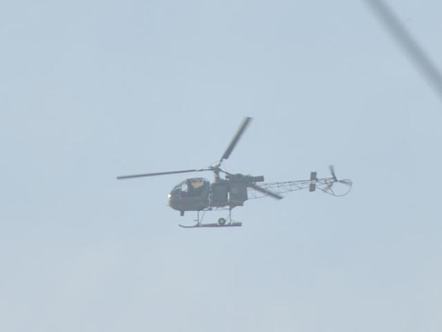 Choppers were pressed into action after terrorists attacked the air force base. (Sameer SEhgal/HT)