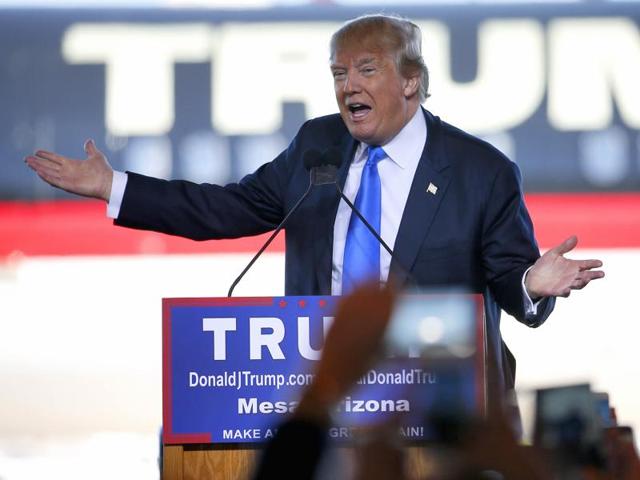 Republican presidential candidate Donald Trump speaks at a campaign rally. (AP) Republican presidential candidate Donald Trump speaks at a campaign rally. (AP)