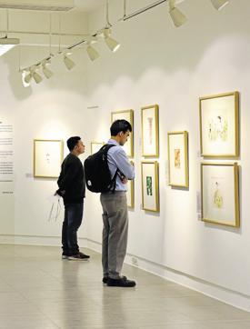 Visitors at the exhibition Chihiro Iwasaki and Picture Books of Japan. (Saumya Khandelwal / HT &amp; The Japan Foundation)