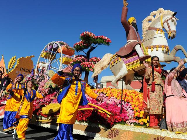 The United Sikh Mission float A Sikh-American Journey moves down Colorado Boulevard in the 127th Rose Parade in Pasadena, California, USA, Friday, January 1, 2016. (AP) The United Sikh Mission float A Sikh-American Journey moves down Colorado Boulevard in the 127th Rose Parade in Pasadena, California, USA, Friday, January 1, 2016. (AP)