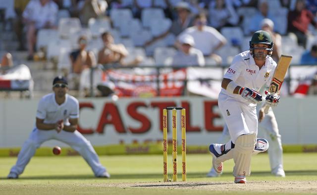 South African Dean Elgar plays a shot during their second cricket Test against England in Cape Town. (AP Photo) South African Dean Elgar plays a shot during their second cricket Test against England in Cape Town. (AP Photo)