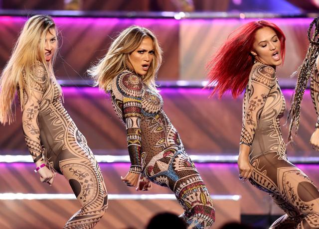 Jennifer Lopez performs at the American Music Awards at the Microsoft Theater on November 22, 2015, in Los Angeles. (AP)