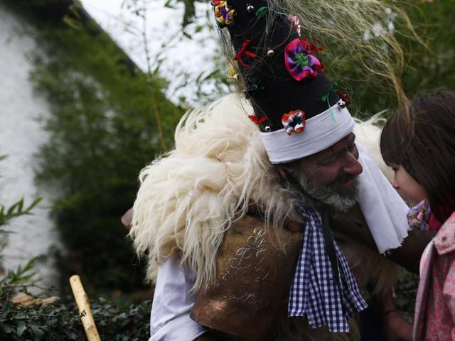 The colourful masquerade is the first carnival of the year in Europe and takes place on the first Sunday of the New Year. (AP) The colourful masquerade is the first carnival of the year in Europe and takes place on the first Sunday of the New Year. (AP)