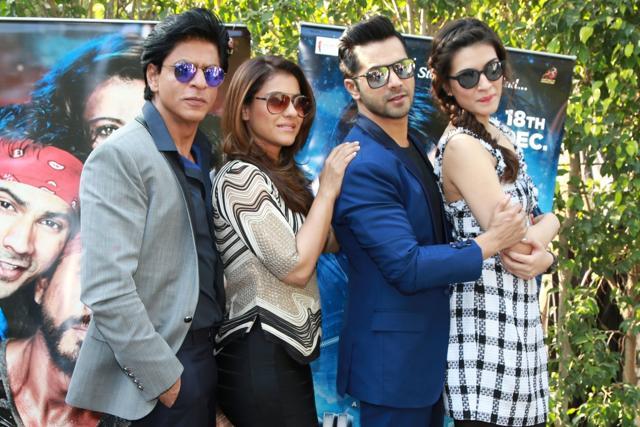 Kriti with Dilwale’s team of Shah Rukh Khan, Kajol and Varun Dhawan. (IANS) Kriti with Dilwale’s team of Shah Rukh Khan, Kajol and Varun Dhawan. (IANS)