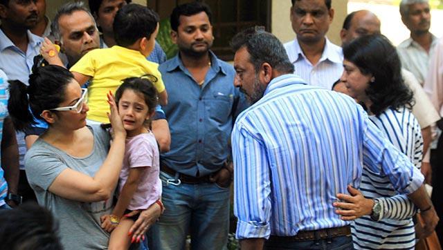 Sanjay Dutt’s daughter cries in his wife’s arms as he leaves to go to jail in January 2015. (Hindustan Times File Photo) Sanjay Dutt’s daughter cries in his wife’s arms as he leaves to go to jail in January 2015. (Hindustan Times File Photo)
