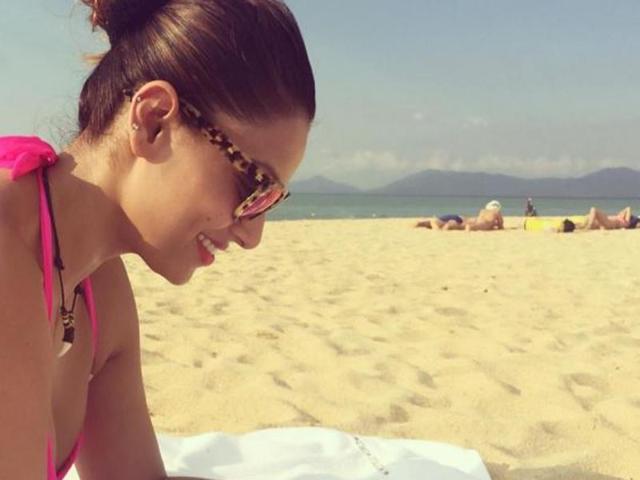 The Jism star enjoys sunshine at a beach. (Instagram)