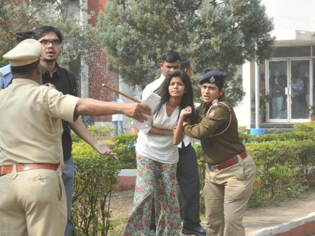 Students had gone on a strike for 139 days to oppose Chauhan’s appointment. (HT photo)