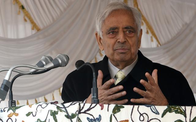 File photo of Mufti Mohammad Sayeed in a public rally at Sher-i-Kashmir Park in Srinagar. (HT Photo/Waseem Andrabi) File photo of Mufti Mohammad Sayeed in a public rally at Sher-i-Kashmir Park in Srinagar. (HT Photo/Waseem Andrabi)