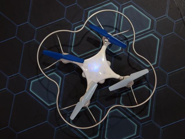 WowWee's LUMI gaming and dance drone is displayed at CES 2016 at the Sands Expo and Convention Center on January 6, 2016 in Las Vegas, Nevada. (AFP)