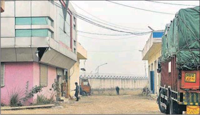 A truck parked near the boundary wall of the Ambala air force station. (Sanjeev Sharma/HT) A truck parked near the boundary wall of the Ambala air force station. (Sanjeev Sharma/HT)