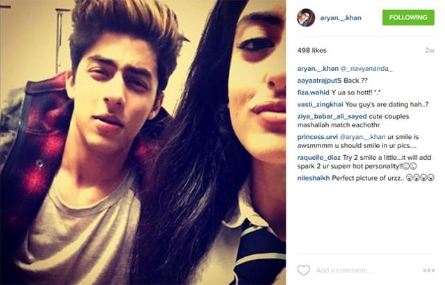 Aryan with Big B’s grand daughter Navya Naveli Nanda. (Instagram) Aryan with Big B’s grand daughter Navya Naveli Nanda. (Instagram)