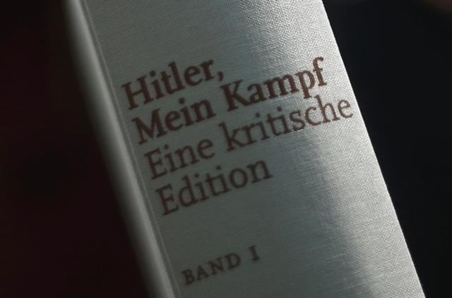 A copy of "Hitler, Mein Kampf – A critical edition" stands on a display table in a book shop in Munich, Germany. The annotated edition of ’Mein Kampf’ is the first version of Adolf Hitler's notorious manifesto to be published in Germany since the end of World War II. (AP Photo) A copy of "Hitler, Mein Kampf – A critical edition" stands on a display table in a book shop in Munich, Germany. The annotated edition of ’Mein Kampf’ is the first version of Adolf Hitler's notorious manifesto to be published in Germany since the end of World War II. (AP Photo)