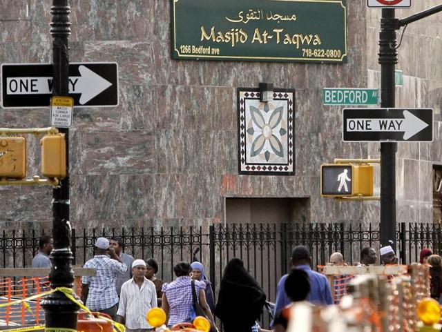 In this file photo, people walk below a New York Police Department security camera which was placed next to a mosque in the Brooklyn neighbourhood of Bedford-Stuyvesant in New York. (AP) In this file photo, people walk below a New York Police Department security camera which was placed next to a mosque in the Brooklyn neighbourhood of Bedford-Stuyvesant in New York. (AP)