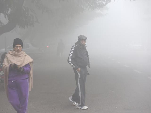 The Capital is generally enveloped in a thick sheet of fog for several days in December and January. (Sushil Kumar/ HT photo)