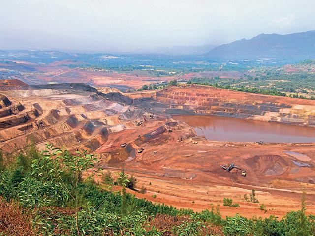 File photo of an iron mine leased to Fomento Resources at Pissurie, Goa. (HT Photo) File photo of an iron mine leased to Fomento Resources at Pissurie, Goa. (HT Photo)