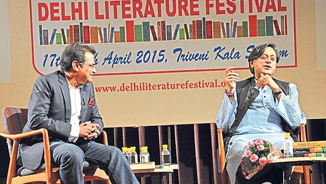 Writer and politician Shashi Tharoor with journalist Sandeep Choudhary at the 2015 fest. (HT Photo) Writer and politician Shashi Tharoor with journalist Sandeep Choudhary at the 2015 fest. (HT Photo)