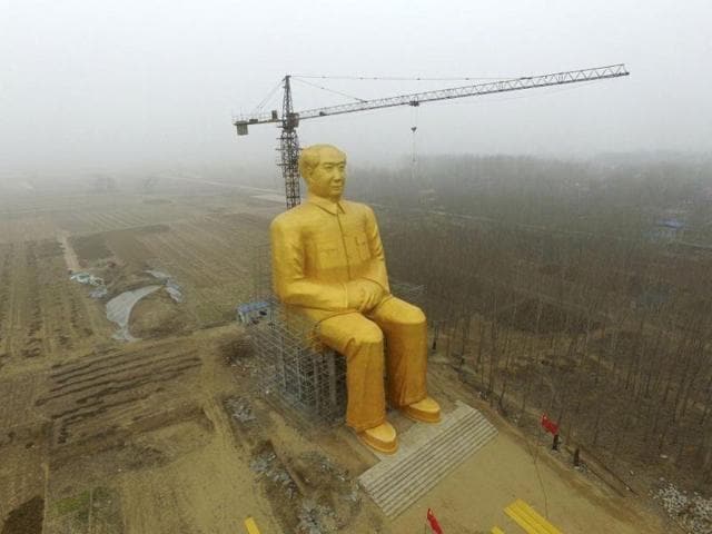 Pictures of the giant statue of a seated Mao over empty fields made worldwide headlines this week. (Agencies) Pictures of the giant statue of a seated Mao over empty fields made worldwide headlines this week. (Agencies)