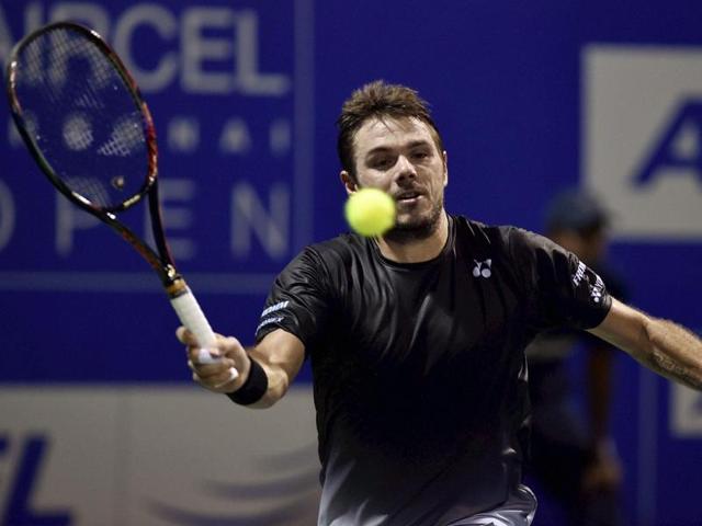 Stan Wawrinka in action against Benoit Pair during their Semi-final match for the ATP Chennai Open 2016. (PTI Photo) Stan Wawrinka in action against Benoit Pair during their Semi-final match for the ATP Chennai Open 2016. (PTI Photo)