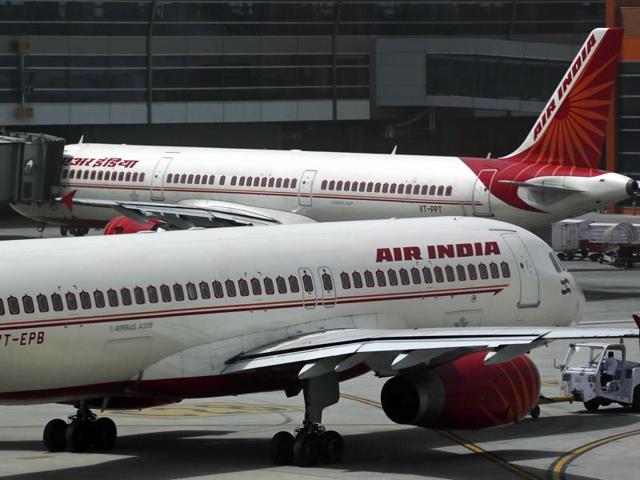 In this file photo, Air India planes are parked on the tarmac at the Terminal 3 of Indira Gandhi International Airport in New Delhi, India.(AP)