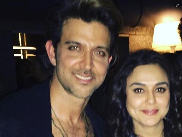 Hrithik Roshan with his Koi... Mil Gaya co-actor Preity Zinta.  (Facebook) 