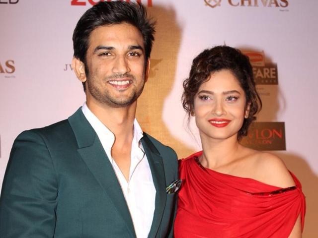 Sushant Singh Rajput and Ankita Lokhande strike a pose for the cameras. (IANS) Sushant Singh Rajput and Ankita Lokhande strike a pose for the cameras. (IANS)