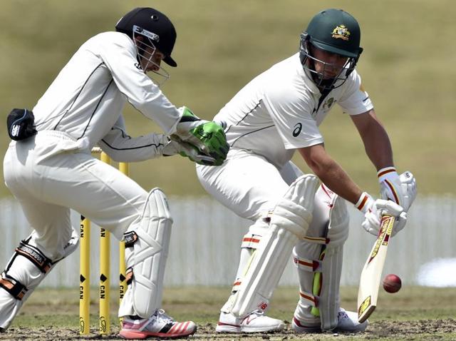 Cricket Australia XI batsman Aaron Finch celebrates as he completes 200 runs during the tour warm up match. (AFP Photo) Cricket Australia XI batsman Aaron Finch celebrates as he completes 200 runs during the tour warm up match. (AFP Photo)
