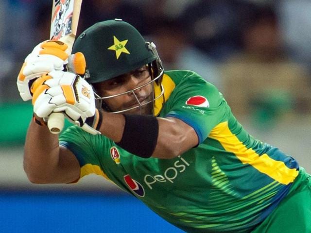 Pakistan's Umar Akmal bats during the first T20 cricket match between Pakistan and England at the Dubai International Cricket Stadium. (AFP Photo) Pakistan's Umar Akmal bats during the first T20 cricket match between Pakistan and England at the Dubai International Cricket Stadium. (AFP Photo)
