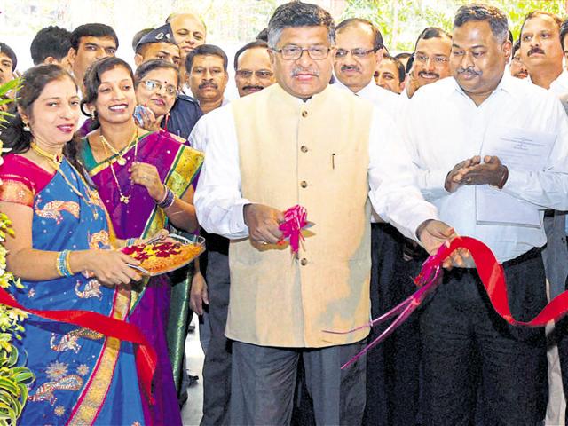 Telecom minister Ravi Shankar Prasad inaugurating Indian Post’s e-Commerce Parcel Processing Centre in Mumbai on Saturday. (PTI) Telecom minister Ravi Shankar Prasad inaugurating Indian Post’s e-Commerce Parcel Processing Centre in Mumbai on Saturday. (PTI)