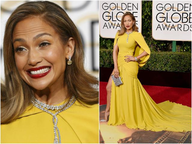 Jennifer Lawrence was all sunshine in her bright yellow gown. (Agencies)