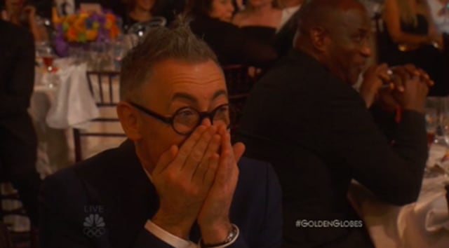 Gervais got a lot of reactions at Golden Globes, Alan Cumming’s had the best one.