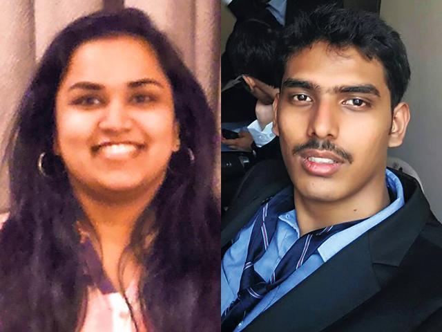 A combo image of (Left) Ruchi Aggarwal, 21, a Commerce graduate preparing for CA final and Rajiv Reddy, 21, a final year electrical engineering student of IIT-B, who are among top scorers of CAT 2015. (HT photo)