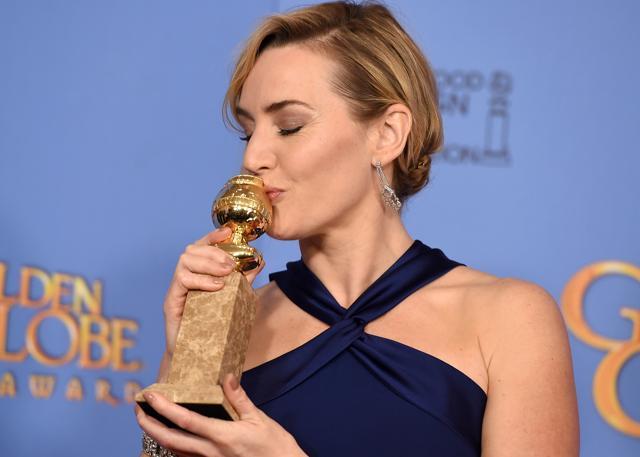 Kate Winslet poses with the award for best performance by an actress in a supporting role in a motion picture for Steve Jobs at the 73rd annual Golden Globe Awards on Sunday, Jan. 10, 2016, at the Beverly Hilton Hotel in Beverly Hills, Calif. (AP) Kate Winslet poses with the award for best performance by an actress in a supporting role in a motion picture for Steve Jobs at the 73rd annual Golden Globe Awards on Sunday, Jan. 10, 2016, at the Beverly Hilton Hotel in Beverly Hills, Calif. (AP)