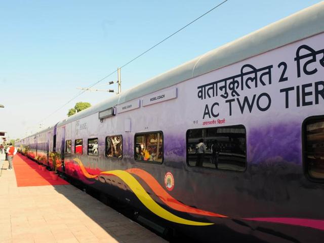 The model coaches have been developed under the Rs 32 crore ambitious pilot project, which aims to modernise and transform Indian Railways. (Mujeeb Faruqui/HT Photo)