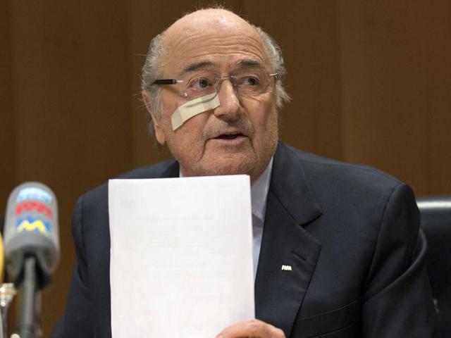 Suspended FIFA President Sepp Blatter gestures during a news conference in Zurich. (AP Photo) Suspended FIFA President Sepp Blatter gestures during a news conference in Zurich. (AP Photo)