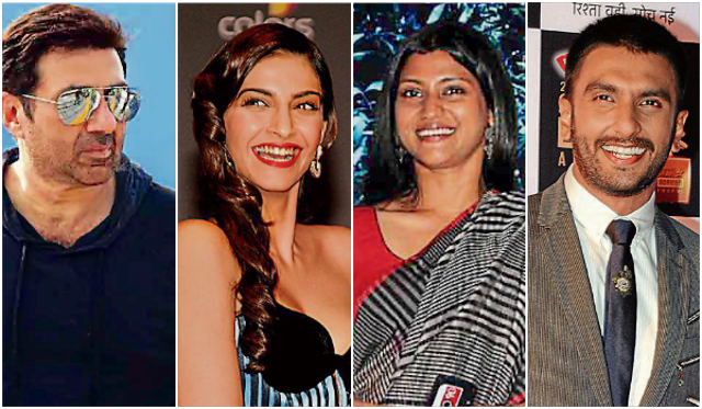 Sunny Deol, Sonam Kapoor, Konkana Sen Sharma and Ranveer Singh are switching sides. (Agencies) Sunny Deol, Sonam Kapoor, Konkana Sen Sharma and Ranveer Singh are switching sides. (Agencies)