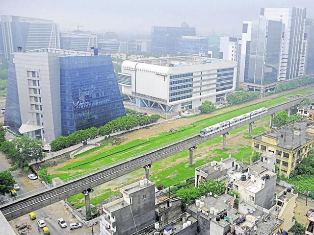 A view of Cyber City, a hub of multinational companies, software firms, shopping malls and skyscrapers. It is home to 250 of the Fortune 500 companies that add large amounts to the revenue collected in Gurgaon.(FIle Photo)