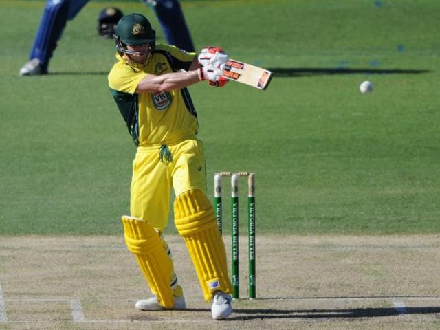 Australian batsman Steve Smith plays a shot during the one-day international cricket match. (AFP Photo) Australian batsman Steve Smith plays a shot during the one-day international cricket match. (AFP Photo)