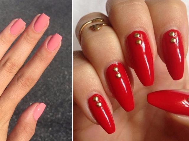 Coffin nails are long acrylics with a square tip that is filed down so that it is narrower than the base -- hence their morbid name. (For the squeamish, they are alternatively sometimes referred to as ‘ballerina nails’.) (Pinterest) Coffin nails are long acrylics with a square tip that is filed down so that it is narrower than the base -- hence their morbid name. (For the squeamish, they are alternatively sometimes referred to as ‘ballerina nails’.) (Pinterest)